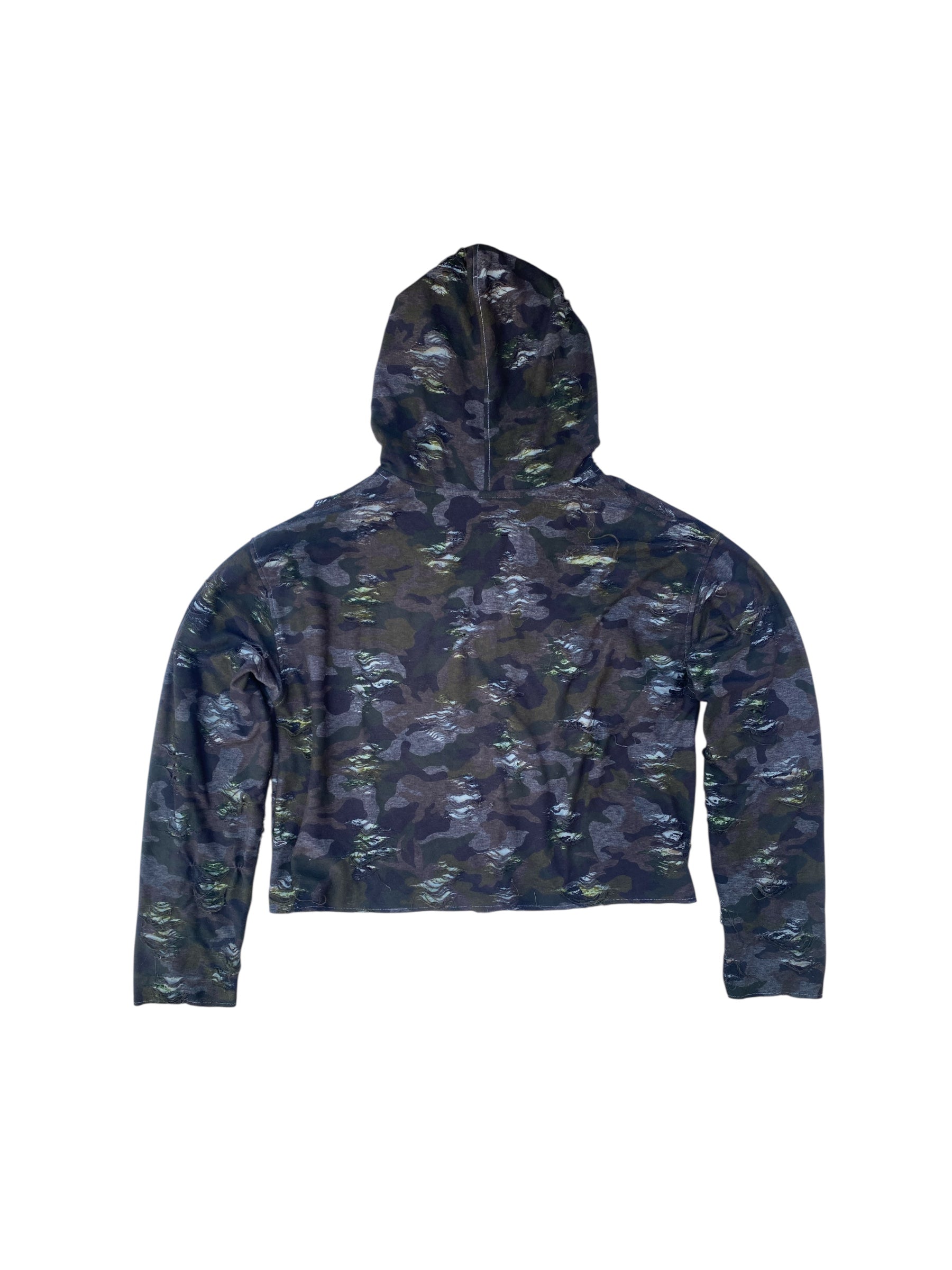 Distressed Camo Zip Up
